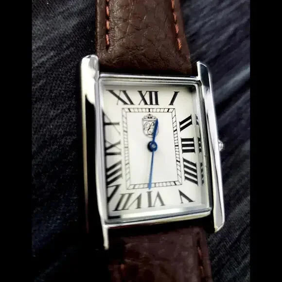 Swiss Design Pierre Lucerne Tank Mens Watch Brown‎ Band